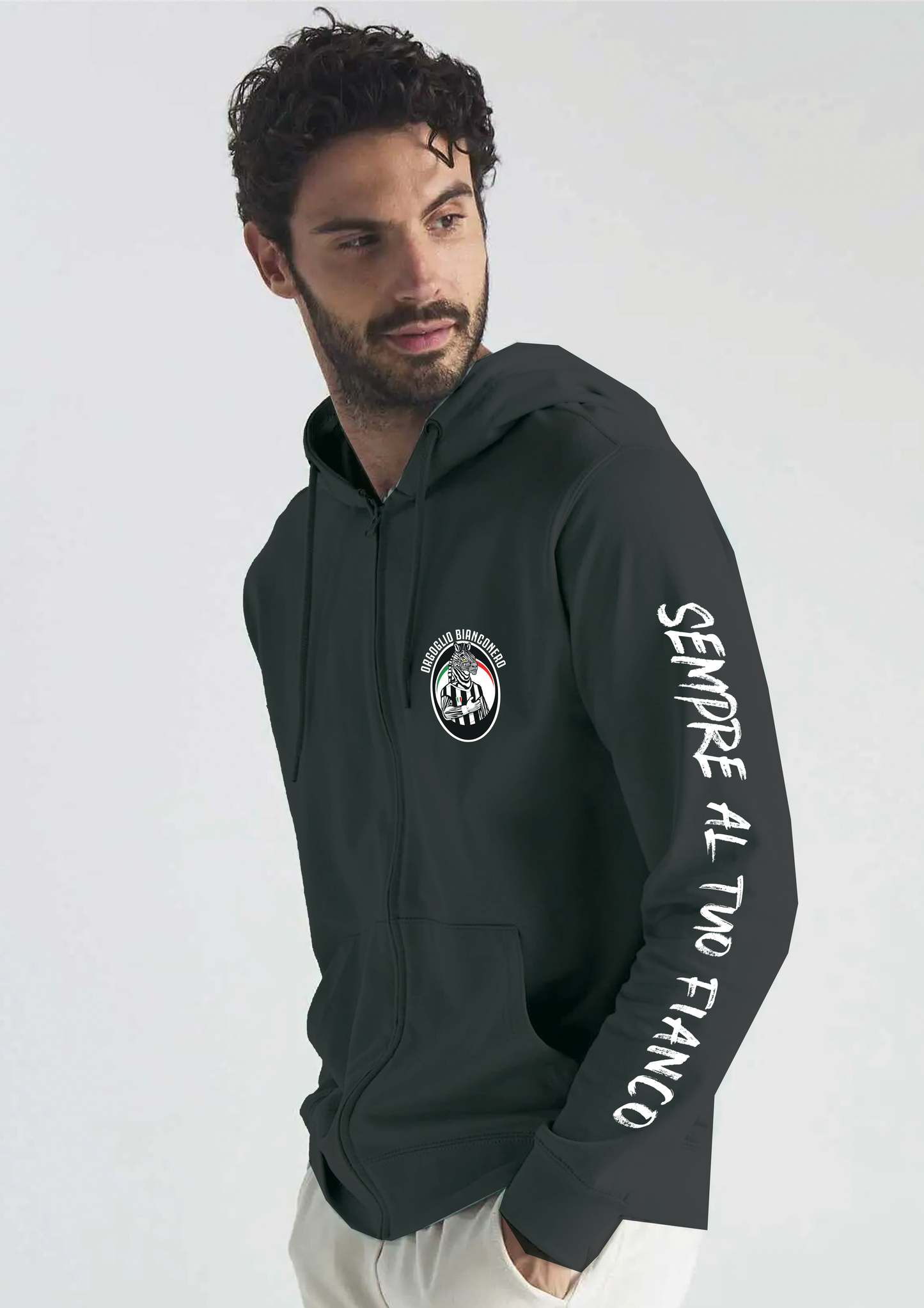 Felpa OBN con Cappuccio Full Zip
